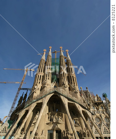 图库照片: sagrada familia by antoni gaudi in barcelona spain