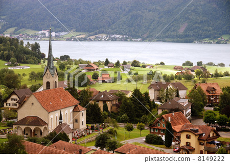 图库照片 typical village in switzerland