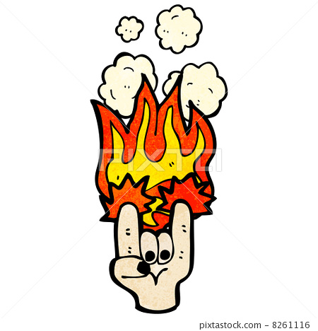 stock illustration: rock devil horns hand symbol