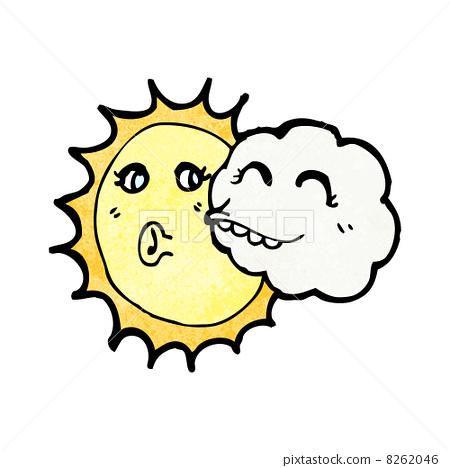 插图素材: cloud and sun cartoon