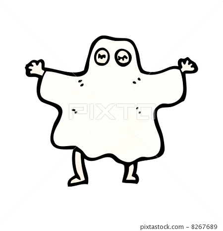 插图素材: cartoon halloween ghost costume