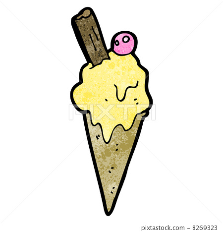 插图素材: cartoon ice cream cone