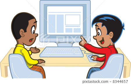 插图素材: boys at computer 查看全部