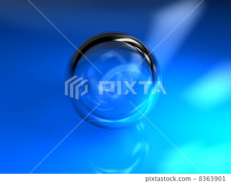 插图素材: blue ball glass