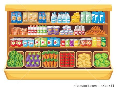 stock illustration: supermarket.