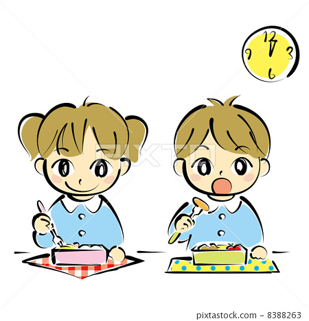插图素材 幼儿园午餐盒午餐