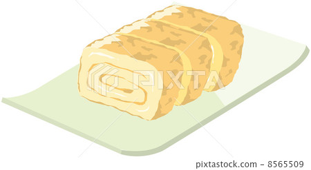 illustration : japanese omelet, dashimaki omelet, fried egg