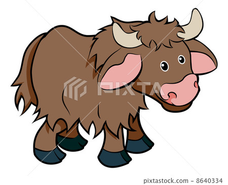 插图素材: cartoon yak animal character