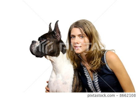 stock photo: woman and dog see all