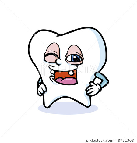 illustration : funny cartoon tooth