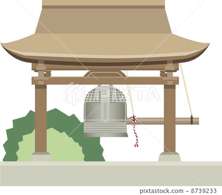 temple with a bell temple illustration