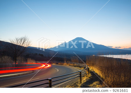 stock photo: mountain fuji landscape at dusk