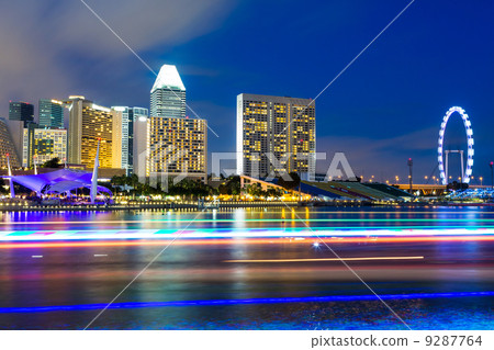 singapore city skyline at night