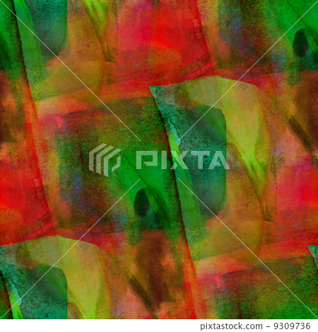 Seamless Green Red Cubism Abstract Art Picasso Stock Illustration