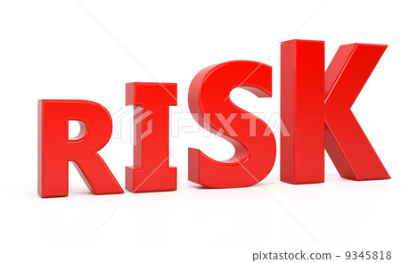 图库插图: risk text 3d isolated over white background