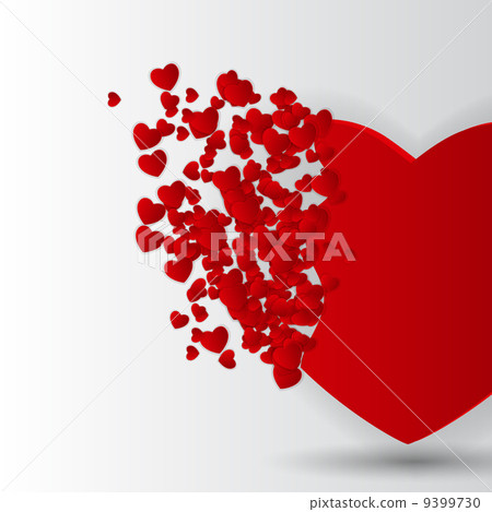 图库插图: happy valentines day card with heart.