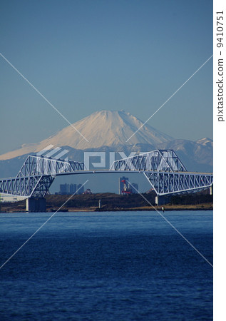 图库照片 东京大桥和富士山