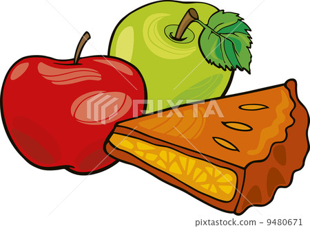 插图素材: apples and apple pie