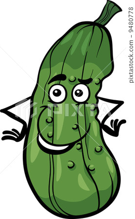 插图素材: cute cucumber vegetable cartoon illustration