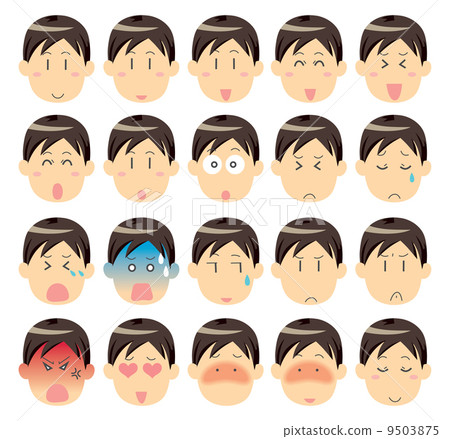 插图素材: 男性面部/面部表情