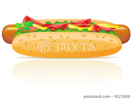 插图素材: hotdog vector illustration