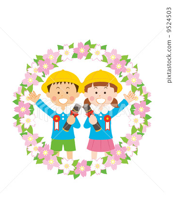 stock illustration: kindergarten graduation, younger, person