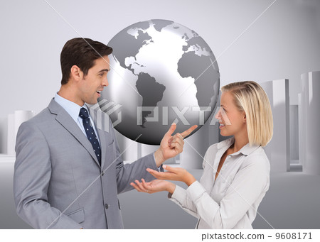 composite image of business people meet each other