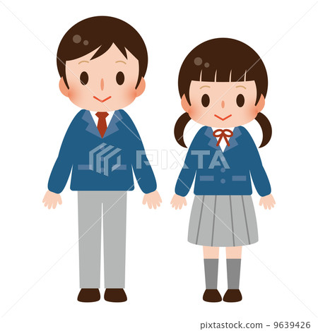 stock illustration: school uniform, uniform, blazer