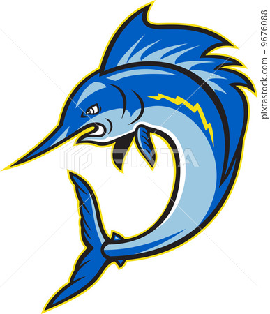 插图素材: sailfish swordfish jumping cartoon