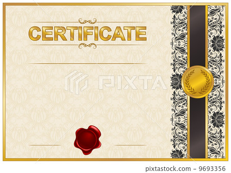 插图素材: elegant template of certificate, diploma