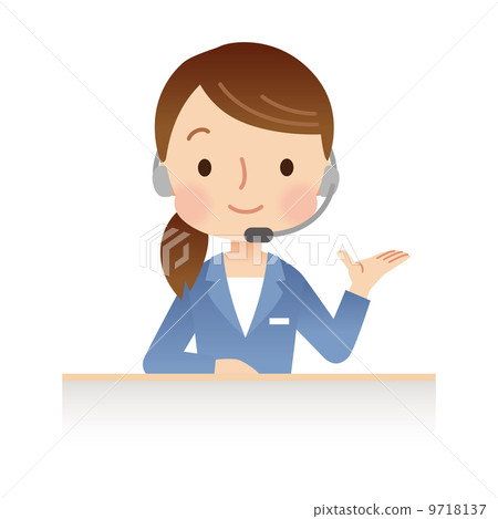插图: 女人 女性 话务员