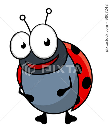 插图素材: cute little red ladybug cartoon character