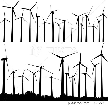 插图素材: wind turbines