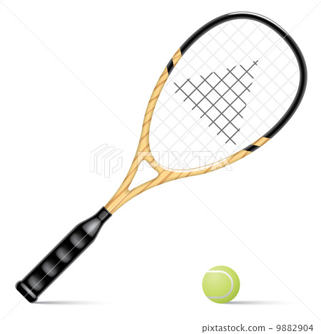 插图素材: racket and a tennis ball