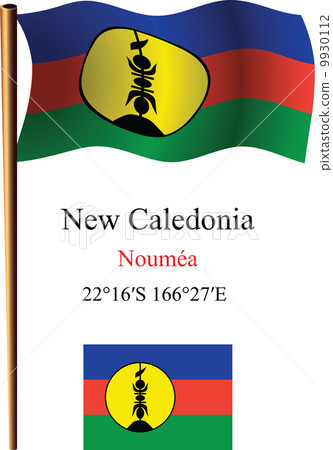 new caledonia wavy flag and coordinates 9930112