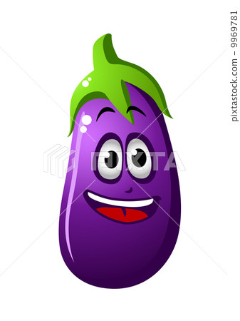 插图素材: purple cartoon eggplant vegetable or brinjal