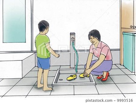 图库插图: 洗鞋