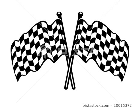 Two Crossed Black And White Checkered Flags Stock Illustration