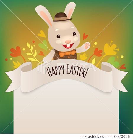 插图素材: happy easter bunny greeting card