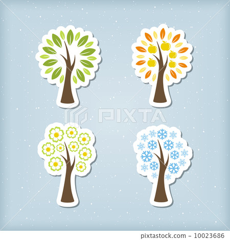 four season tree icons