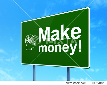 图库插图: finance concept: make money!