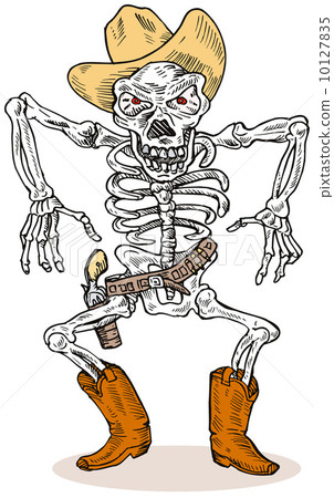 插图素材: skeleton cowboy