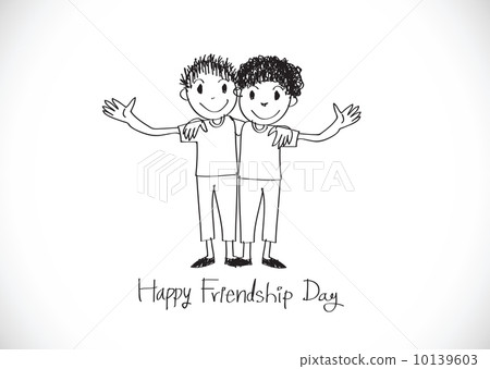 图库插图: happy friendship day and best friends forever idea