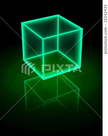 图库插图: 立方体发光线框架1