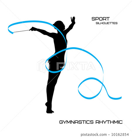 插图素材: sport silhouettes. gymnastics rhythmic.