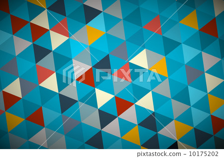 图库插图: blue vector abstract triangle retro - modern back