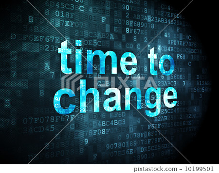 change to,behind bars 插图素材: timeline concept: time to change on digital background