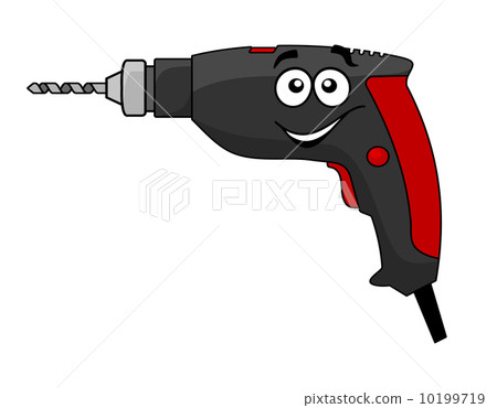 stock illustration: cartoon power drill tool