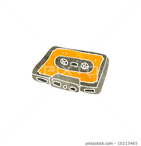 插图素材: retro cartoon cassette tape