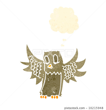 插图素材: retro cartoon owl